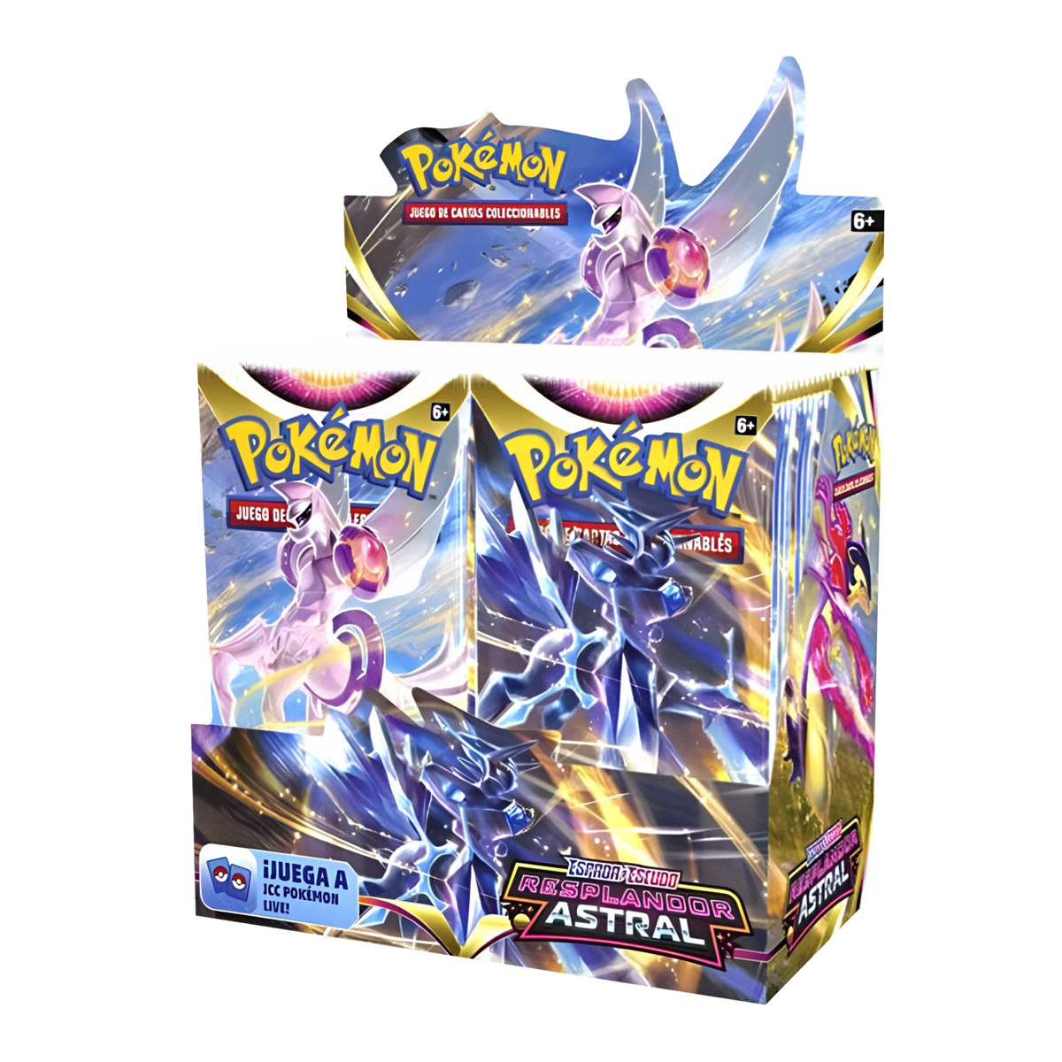 Display de 36 sobres Pokémon Resplandor Astral en castellà amb Dialga i Palkia Forma Origen V-ASTRO
