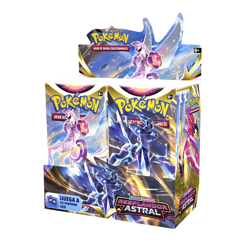 Display de 36 sobres Pokémon Resplandor Astral en castellà amb Dialga i Palkia Forma Origen V-ASTRO